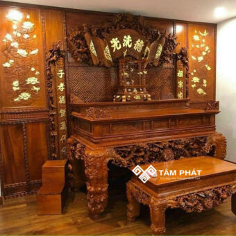 Mẫu phòng thờ gia tiên dùng sập thờ BT-1557