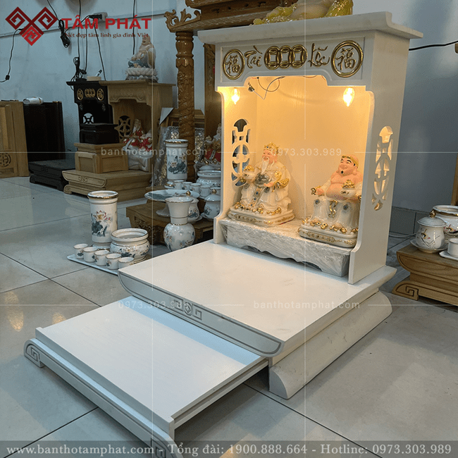 Bàn thờ Ông Địa màu trắng mẫu BTT-3319 7