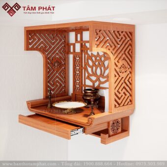 Bàn thờ treo gỗ Hương cao cấp có vách ngăn TT2116