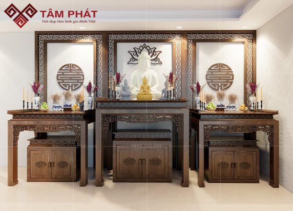 Phòng thờ 3 bàn đứng đơn giản BT-1250
