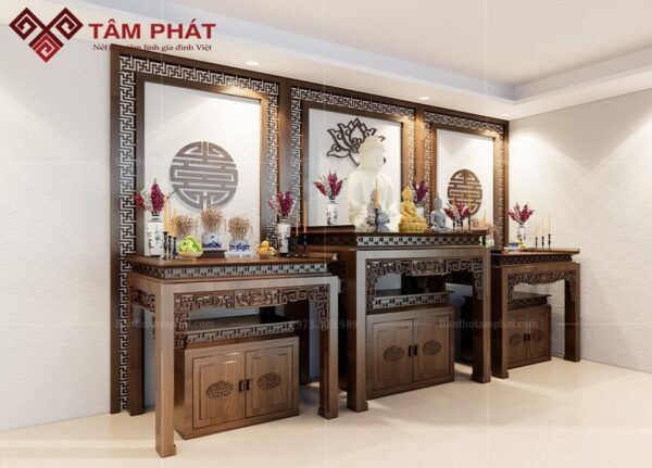 Phòng thờ BT-1250 ưu tiên nét đẹp đơn giản hiện đại.