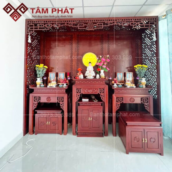 Phòng thờ 3 bàn đứng kết hợp BT-1244