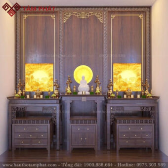 Phòng thờ 3 bàn đứng hiện đại BT-1254.