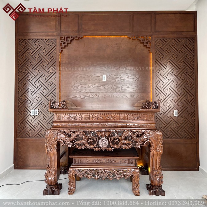 Sập thờ gỗ Gụ chữ Phúc mẫu ST-12610