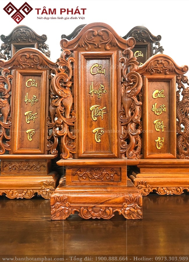 Bài vị gỗ hương có độ bền cao.