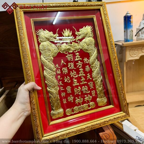 Bài vị Thần Tài Ông Địa đỏ sang trọng mẫu BV-015