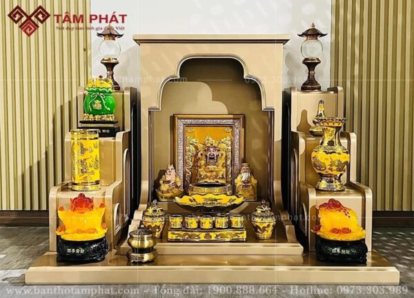 Bàn thờ Thần Tài Ông Địa thiết kế hiện đại mẫu BTT-3374