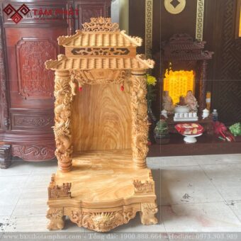 Bàn thờ Thần Tài Ông Địa mái chùa đẳng cấp mẫu BTT-3361.