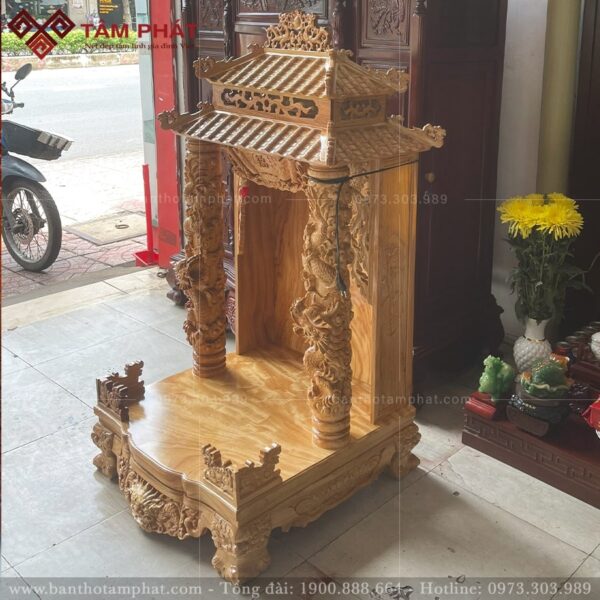 Bàn thờ Thần Tài Ông Địa BTT-3361 gỗ gõ chất lượng cao.
