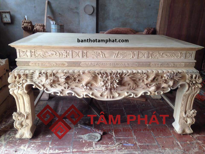Mẫu sập thờ tứ linh gỗ Gụ ST-1568 Mẫu sập thờ tứ linh gỗ Gụ ST-1568