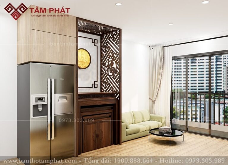 5 Mẫu Bàn Thờ Phật Chung Cư Tâm Phát Phổ Biến