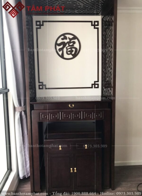 Phòng thờ đẹp bố trí chuẩn phong thủy, tùy chọn kích thước, màu sắc hợp nhu cầu sở thích gia chủ.