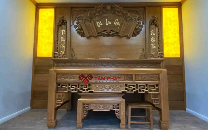Mẫu phòng thờ cổ điển đậm chất Á Đông