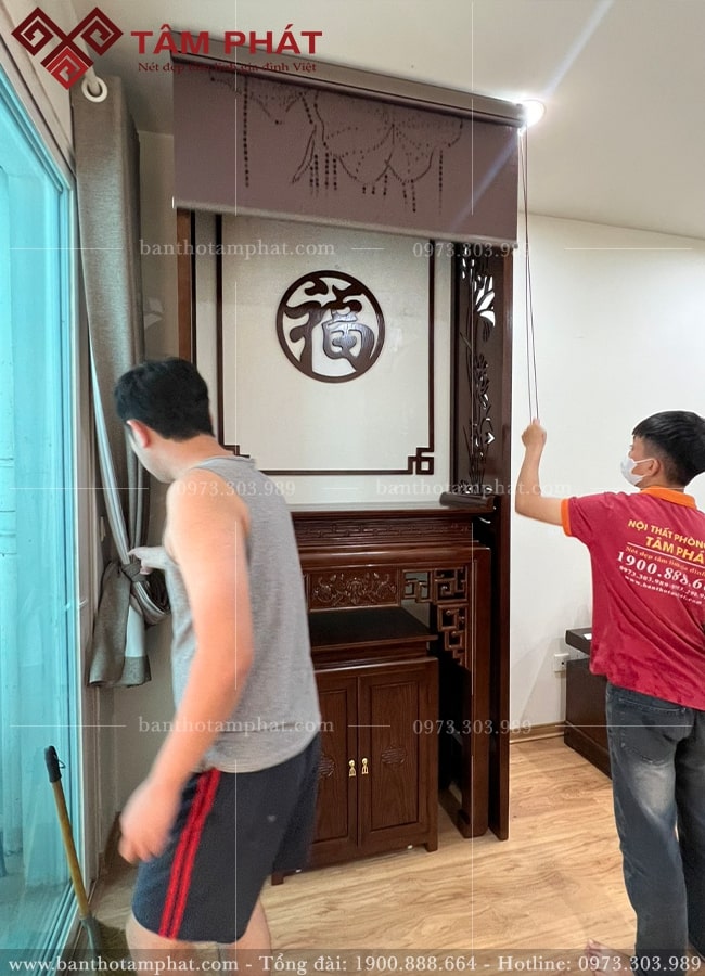 Phòng thờ BT-1585 đa dạng kích thước, màu sắc chuẩn phong thủy.