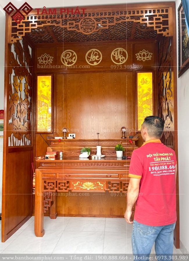 Gia chủ có thể tùy chỉnh phương án thờ thoải mái đến khi ưng ý nhất.