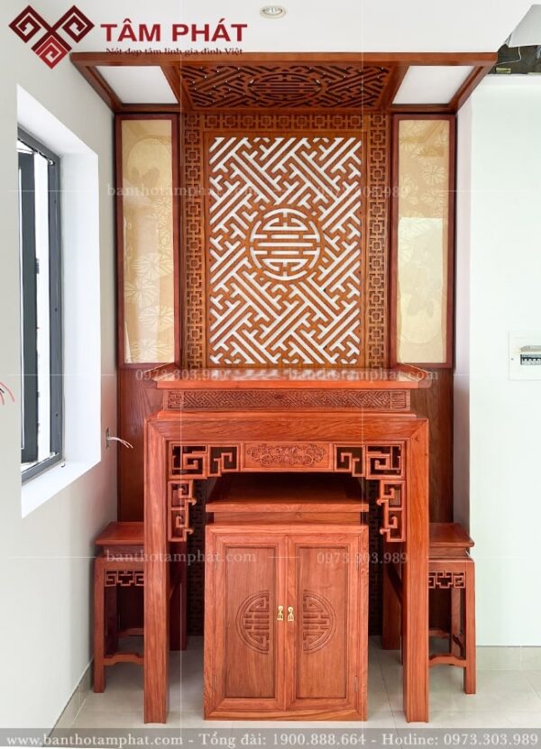 Phòng thờ gỗ thiết kế đẹp mẫu BT-1587