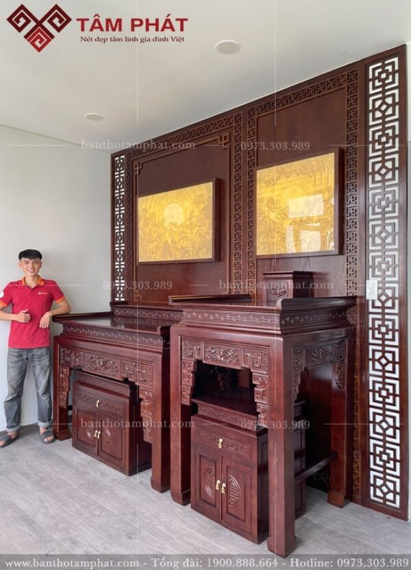 Phòng thờ BT-1574 được đánh giá cao về chất lượng và thẩm mỹ.