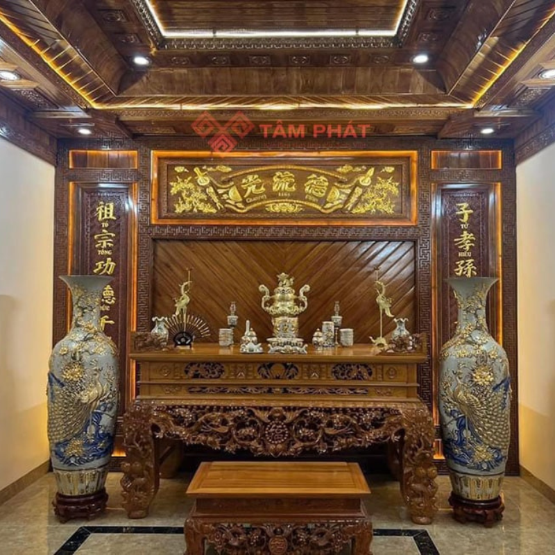 Mẫu phòng thờ sân thượng cho nhà biệt thự đẹp - sang trọng - đẳng cấp