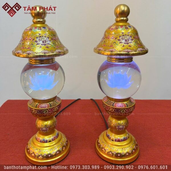 Đèn cầu hoa sen pha lê cao cấp, phong cách cổ điển.