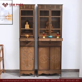 Tủ thờ Phật đẹp thiết kế cánh khép độc đáo mẫu BT-1592