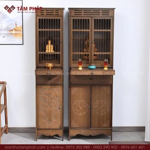 Tủ thờ Phật đẹp thiết kế cánh khép độc đáo mẫu BT-1592