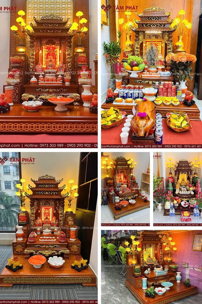 Combo bàn thờ Ông Địa Thần Tài gỗ Hương đẹp nhất