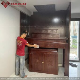 Bàn thờ tam cấp gỗ Sồi hiện đại mẫu BT-1614