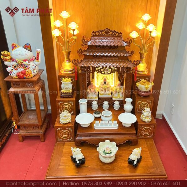Mẫu bàn thờ đẹp thu hút tài lộc, may mắn.
