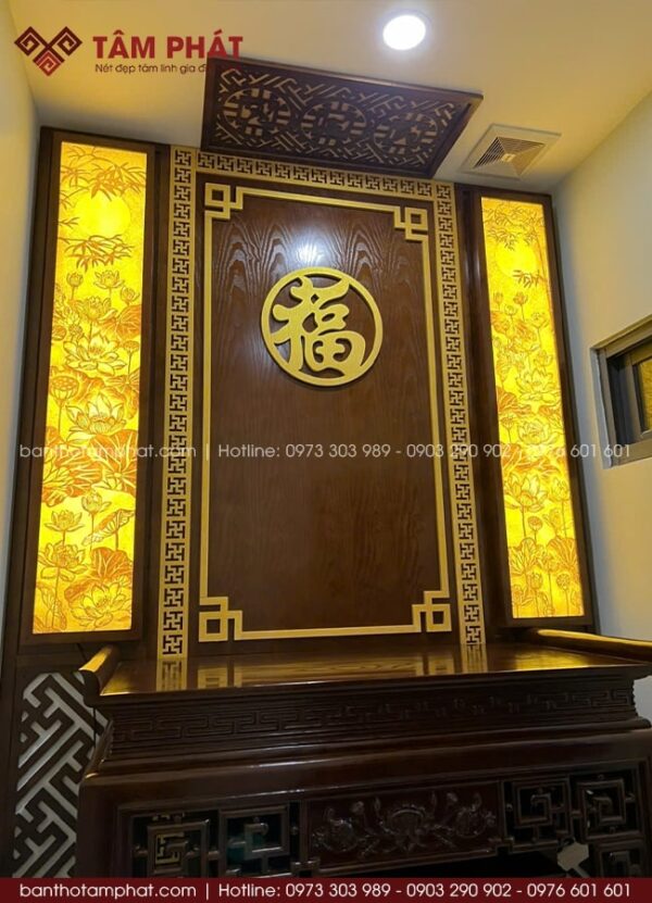 Tâm Phát thiết kế và thi công không gian thờ tự ấm cúng, linh thiêng.