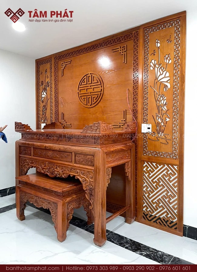 Ốp hậu làm từ gỗ MDF có khả năng chống ẩm, chống mối mọt tốt.