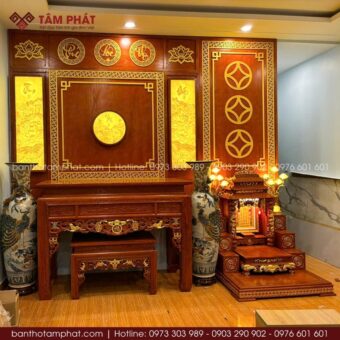 Phòng thờ Gia Tiên và Thần Tài đẳng cấp mẫu BT-1594