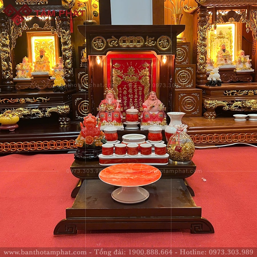 Bộ bàn thờ Thần Tài Ông Địa đơn giản đầy đủ Bộ bàn thờ Thần Tài Ông Địa đơn giản đầy đủ