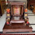 Bộ bàn thờ Thần Tài có bục đế và tam cấp 2 bên