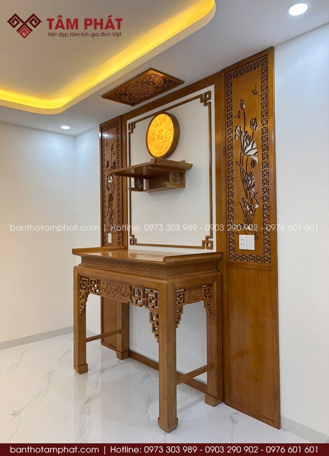 Bàn thờ lắp đặt chuẩn phong thủy.