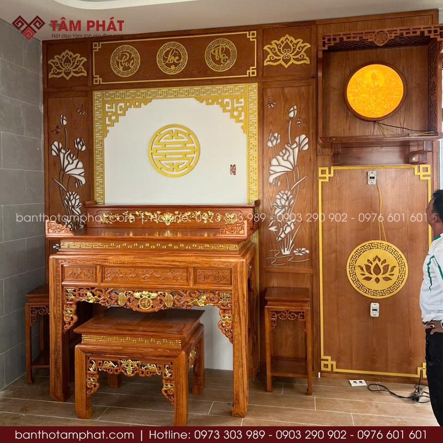 Các sản phẩm hài hòa, bài trí bám sát nhu cầu và khuôn viên phòng thờ.