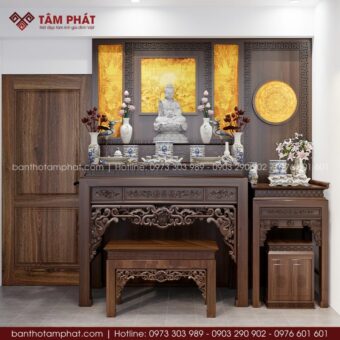 Phòng thờ Phật và Gia Tiên đơn giản mẫu BT-1633