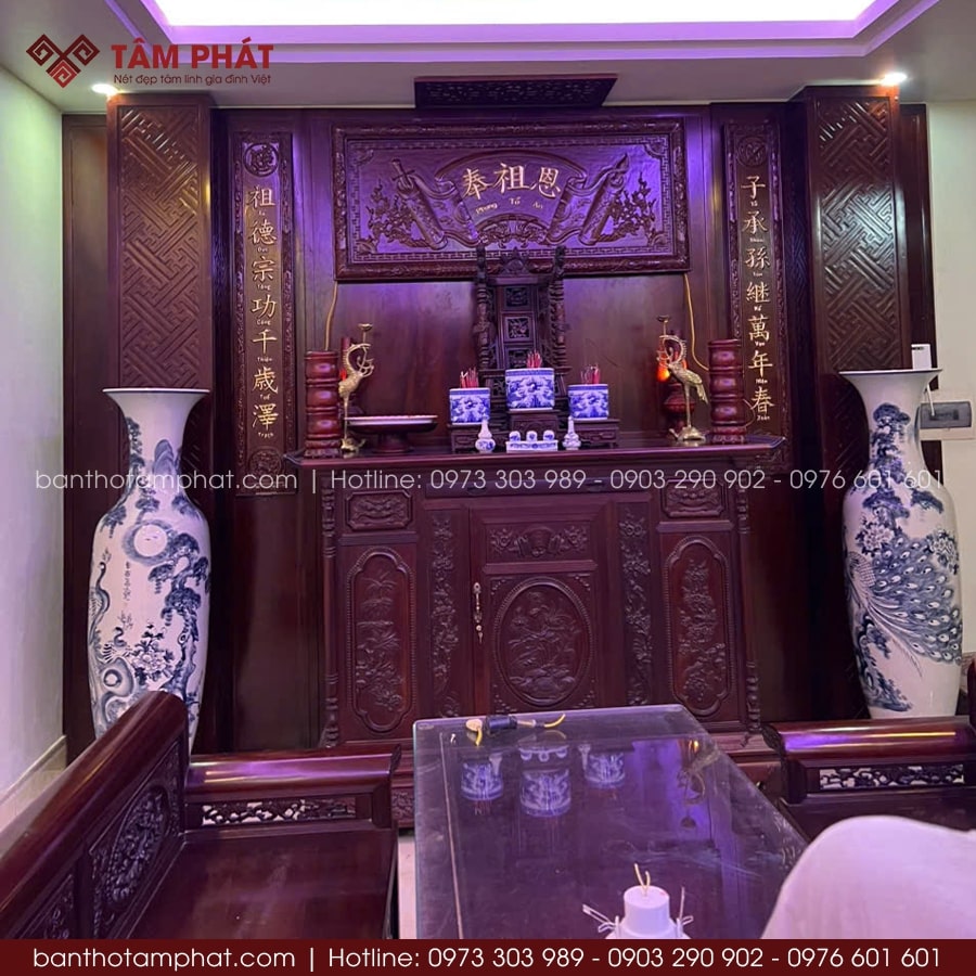Tủ thờ đẹp tại phòng khách mẫu BT-1623