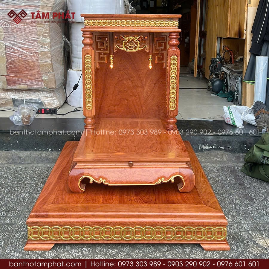 Bàn thờ Thần Tài cao cấp gỗ Hương BTT-3003 Bàn thờ Thần Tài cao cấp gỗ Hương BTT-3003