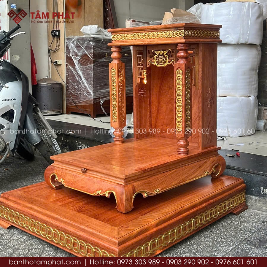 Bàn thờ Thần Tài cao cấp gỗ Hương BTT-3003 2