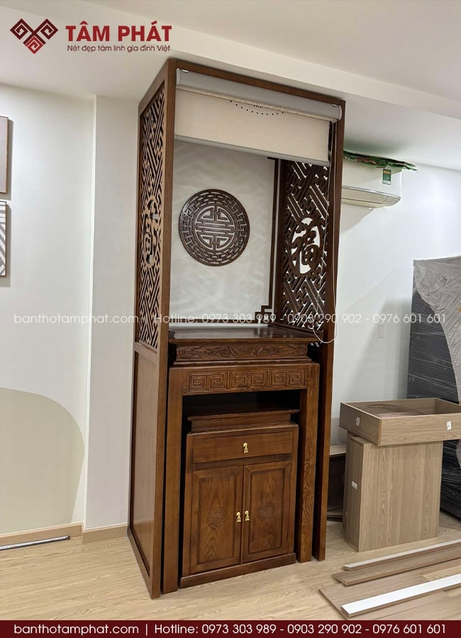Bàn Thờ Phật Bằng Gỗ Tại Tâm Phát Thiết Kế 2 Tầng, 3 Tầng