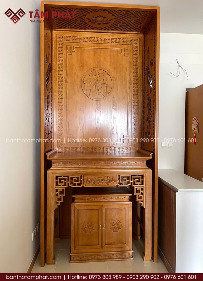 Phòng thờ nhà phố nhỏ tại tầng mái mẫu BT-1650