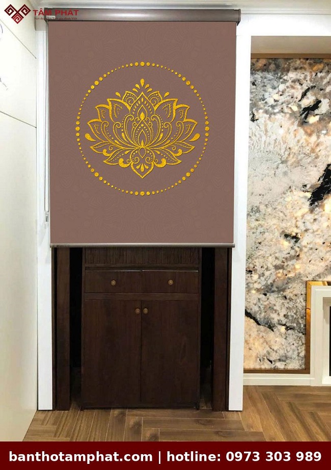 Rèm che bàn thờ Tâm Phát sản xuất theo yêu cầu của khách hàng