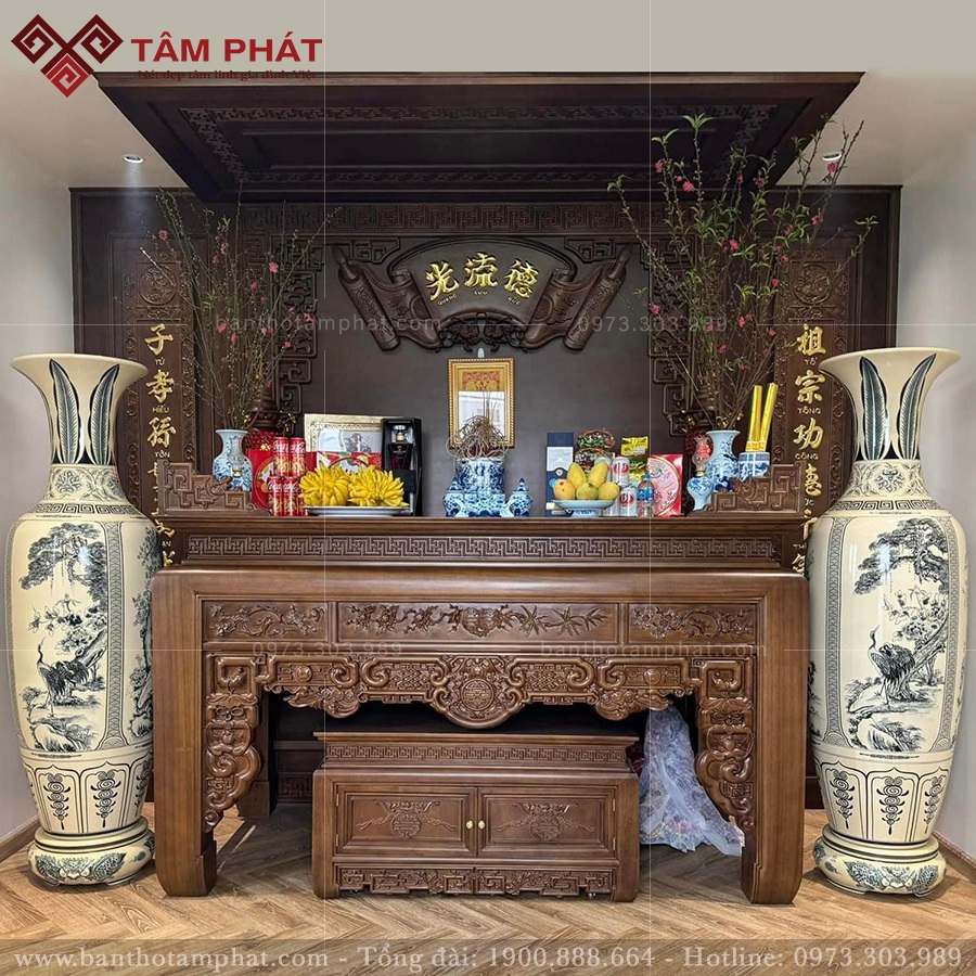 Mẫu phòng thờ đẹp được bố trí đầy đủ tiện nghi Mẫu phòng thờ đẹp được bố trí đầy đủ tiện nghi