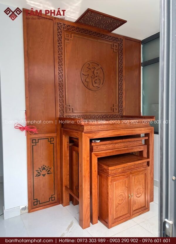 Bàn thờ đa dạng kích thước, bàn con, tủ cơm tiện lợi thờ tự, lưu trữ đồ thờ.