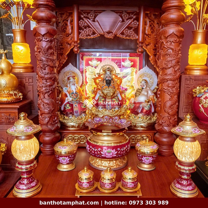 Bàn thờ Thần Tài gỗ Hương Đá chạm Rồng BTT-3018 4