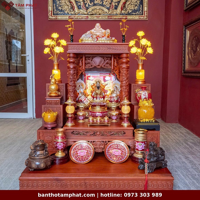 Bàn thờ Thần Tài gỗ Hương Đá chạm Rồng BTT-3018 1 Bàn thờ Thần Tài gỗ Hương Đá chạm Rồng – Tụ tài tụ lộc, trấn trạch sinh vượng