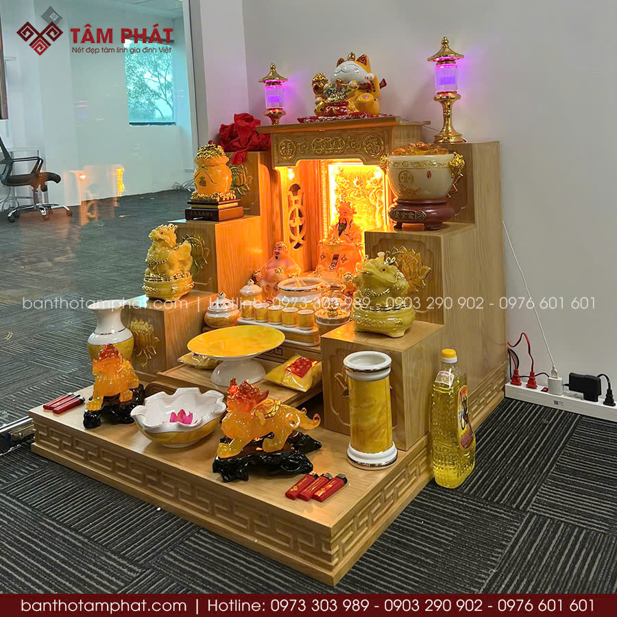 Bàn thờ Thần Tài gỗ Sồi Bàn thờ Thần Tài gỗ Sồi