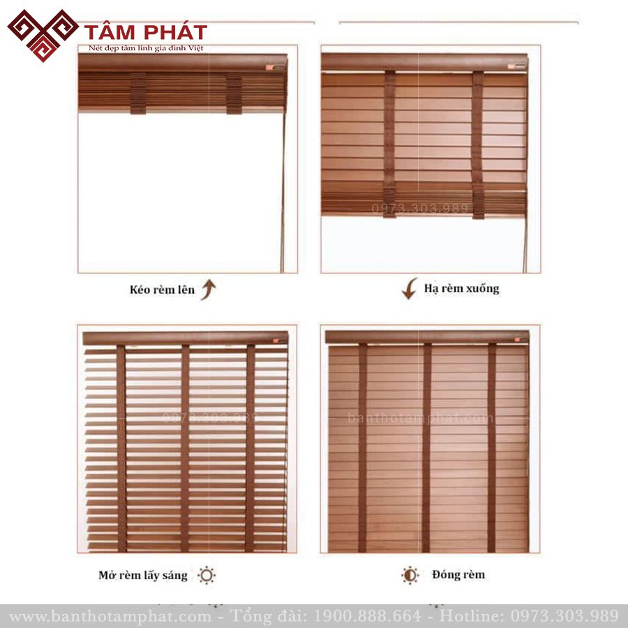Cách vận hành của rèm sáo gỗ Cách vận hành của rèm sáo gỗ