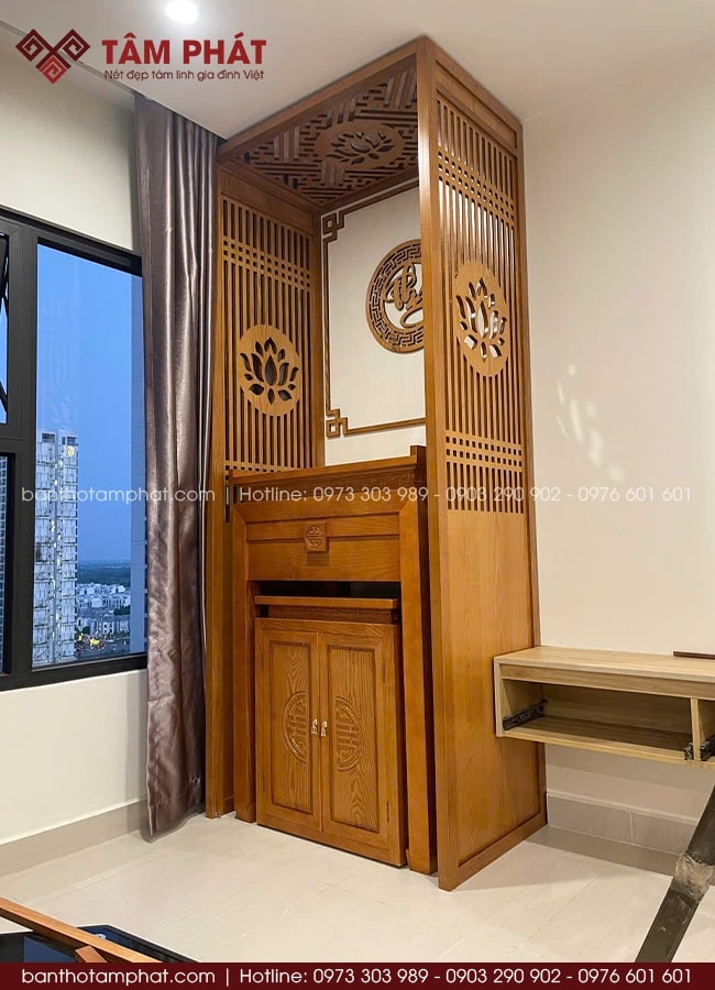 Tâm Phát giữ vững cái tâm làm nghề tốt, đem đến cho gia chủ những công trình phòng thờ BT-1670 đẹp.