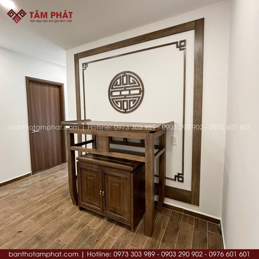 Phòng thờ đơn giản bố trí tại khu vực tầng lửng, gác lửng.